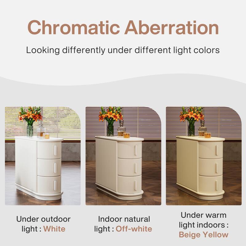 Solid Wood Side End Table with Drawers for Living Room