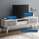 preview thumbnail 29 of 38, Render Low Profile 59 Inch TV Stand in Walnut / White