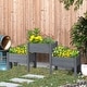 preview thumbnail 1 of 16, Outsunny 73" x 18" x 32" 3 Tier Raised Garden Bed w/ Three Elevated Planter Box, Freestanding Wooden Plant Stand Grey