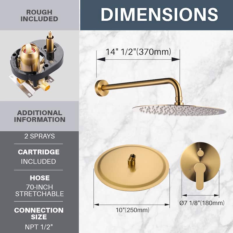 WOWOW Wall Mount 9-Spray Shower Faucet with Handshower