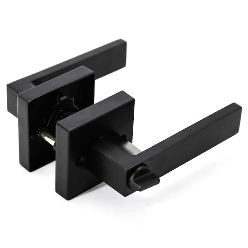 6 Pack Door Lever Handle and Lock Set Crown Privacy by Villar Home