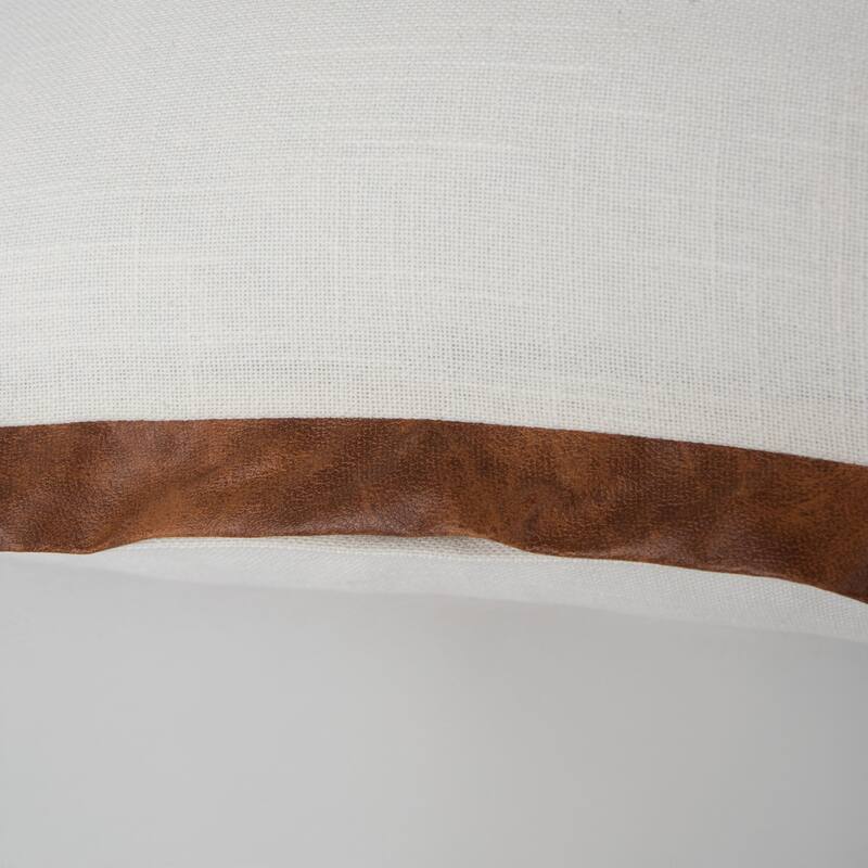 Rizzy Home Modern Leather Flange Throw Pillow, 20x20