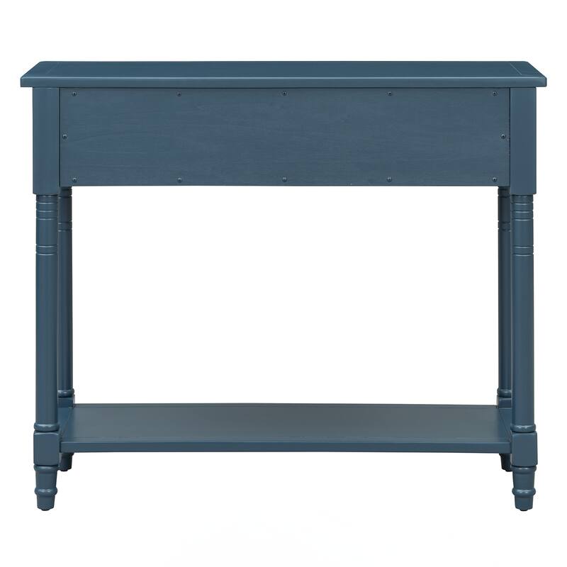 Console Table Traditional Design with Two Drawers and Bottom Shelf