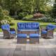 Option Brown Wicker & Blue cushion