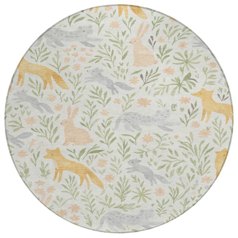 Machine Washable Indoor/ Outdoor Whimsy Foxy Chantille Rug