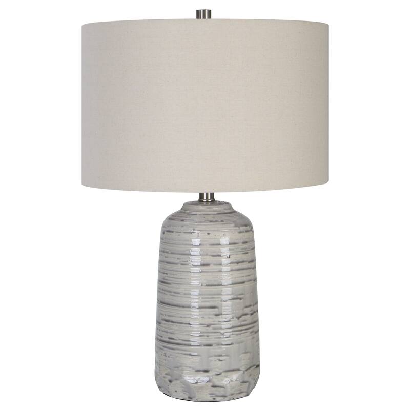 Uttermost Cyclone Ivory Table Lamp - 25"H,   Shade 10"H x 16"Dia.