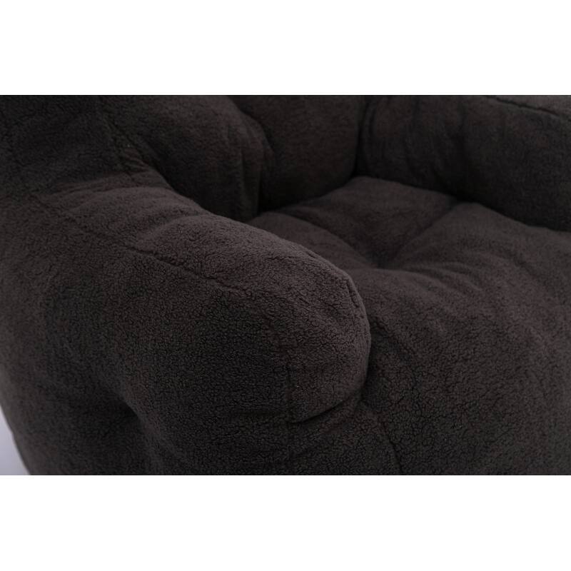 Ultra-Soft Teddy Fabric Memory Foam Bean Bag Chair