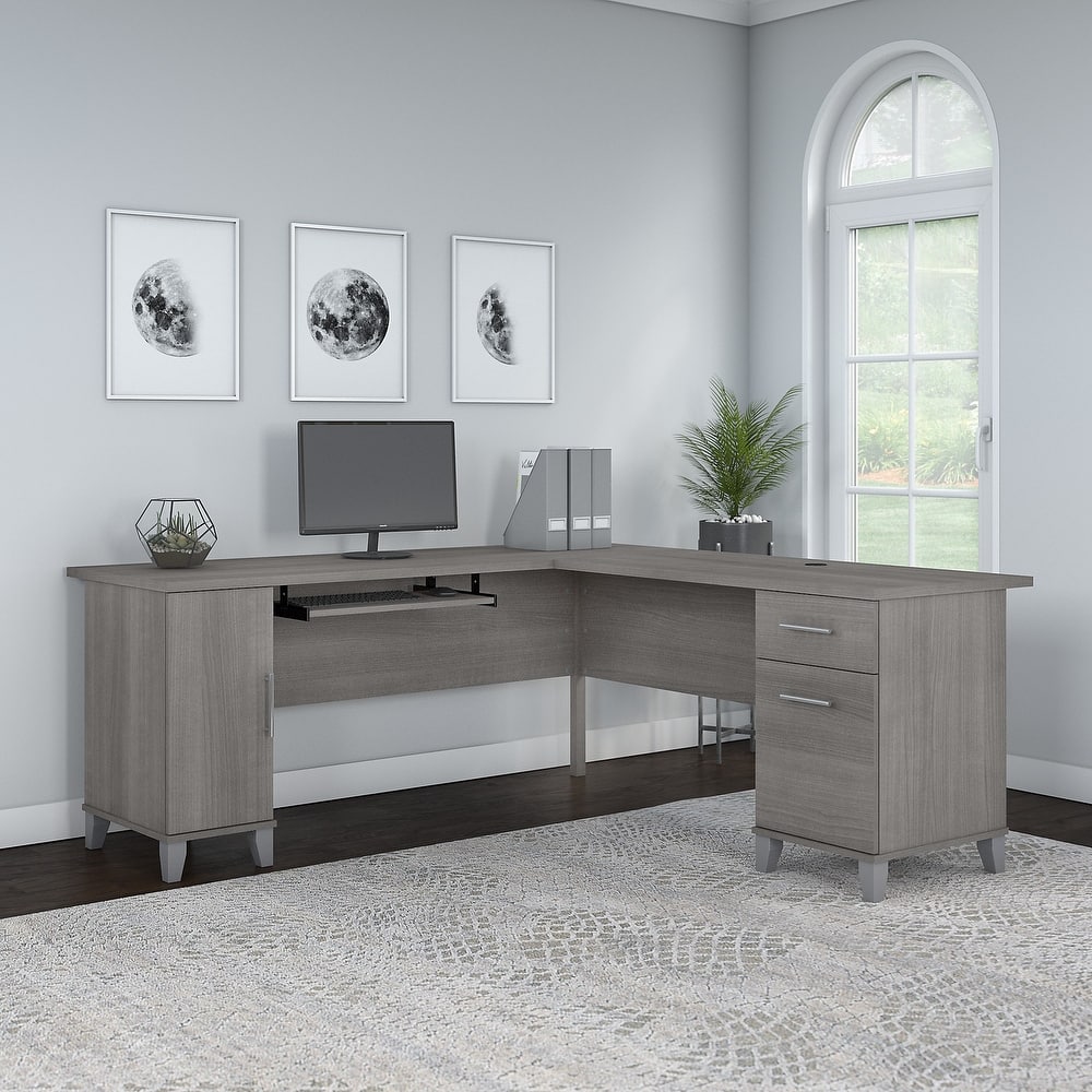 Somerset 72W L Shaped Desk with Storage by Bush Furniture