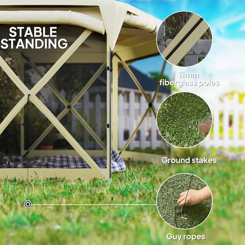 Oxford Fabric Pop-Up Gazebo Tent for 10-12 Persons
