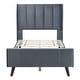 preview thumbnail 32 of 72, Twin/Full/Queen Size Velvet Upholstered Platform Bed Frame with Headboard and Wooden Slats Support, No Box Spring Needed