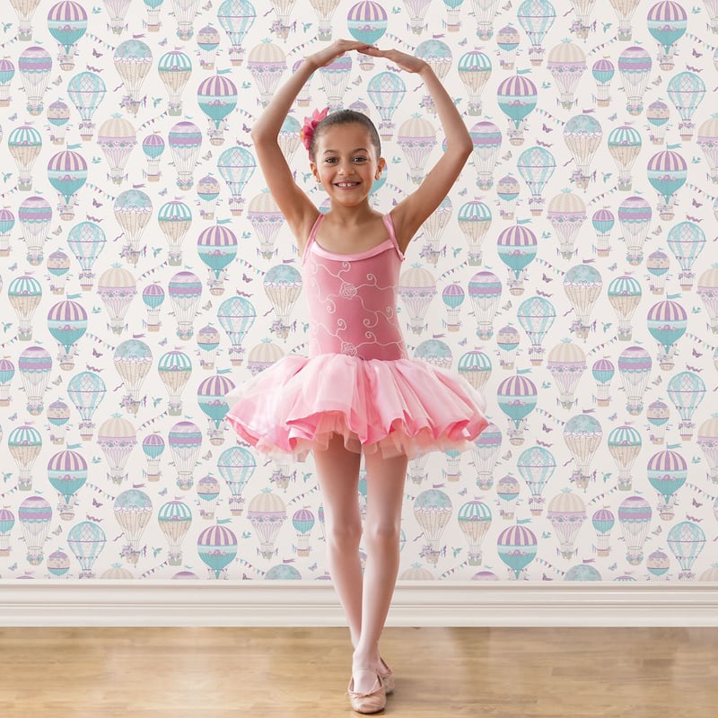 Galerie Wallcoverings Just 4 Kids 2 Hot Air Balloons Non-woven Matte Wallpaper Roll