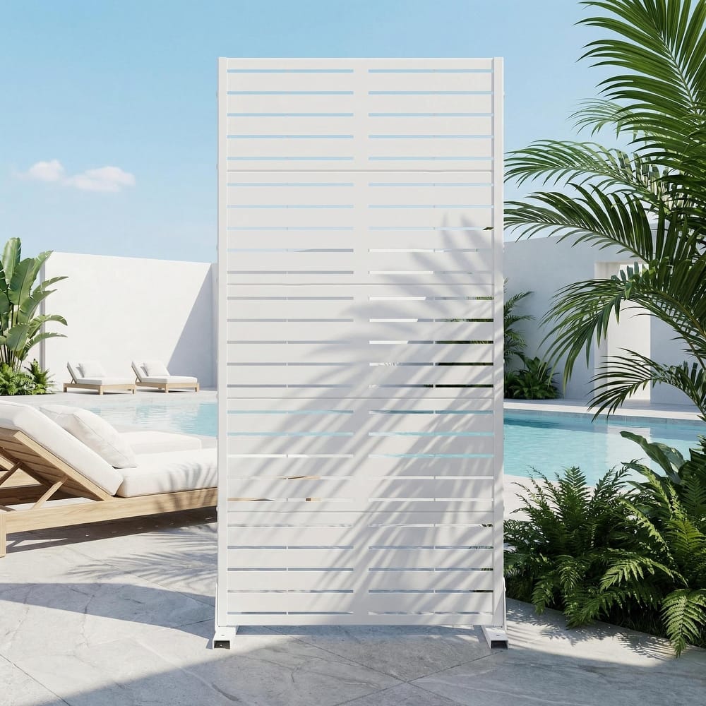 72in Dovelina Outdoor Freestanding Metal Privacy Screen Decorative Garden Fence