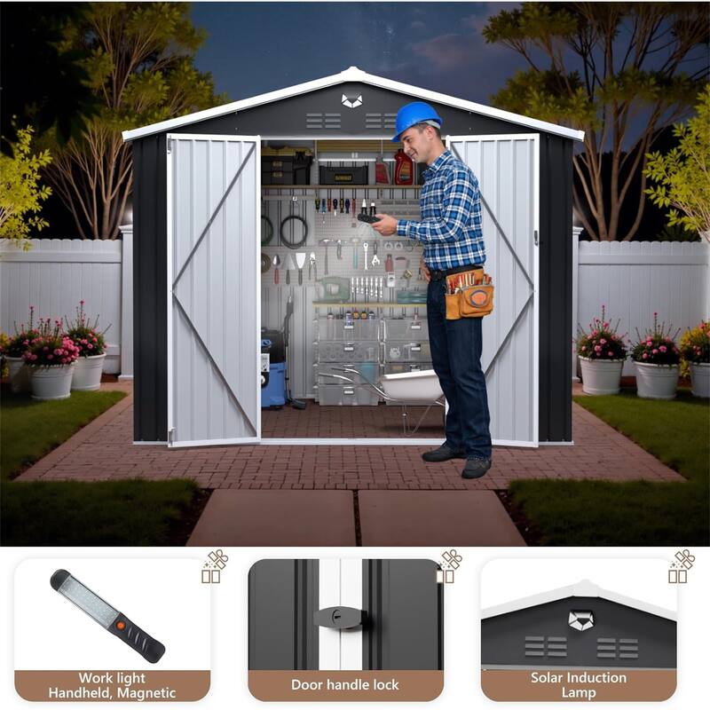 Metal Garden Sheds 10FTx8FT Outdoor Storage Shed