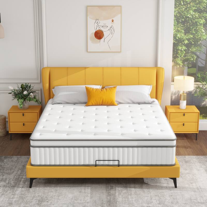 12 Inch Hybrid Full Mattress,Memory Foam Hybrid 12 Inch Full Size Springs Mattresses, Medium Feel Mattress for Pressure Relief - Twin