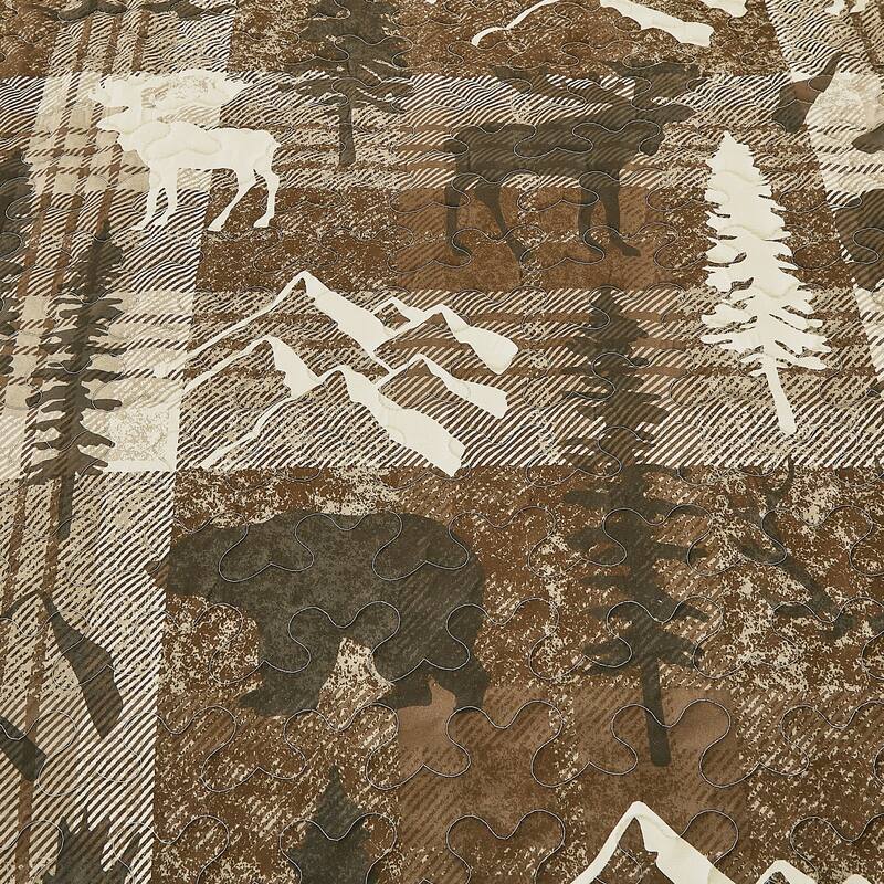 3 Pcs Rustic Polyester Quilt Bedspread Set