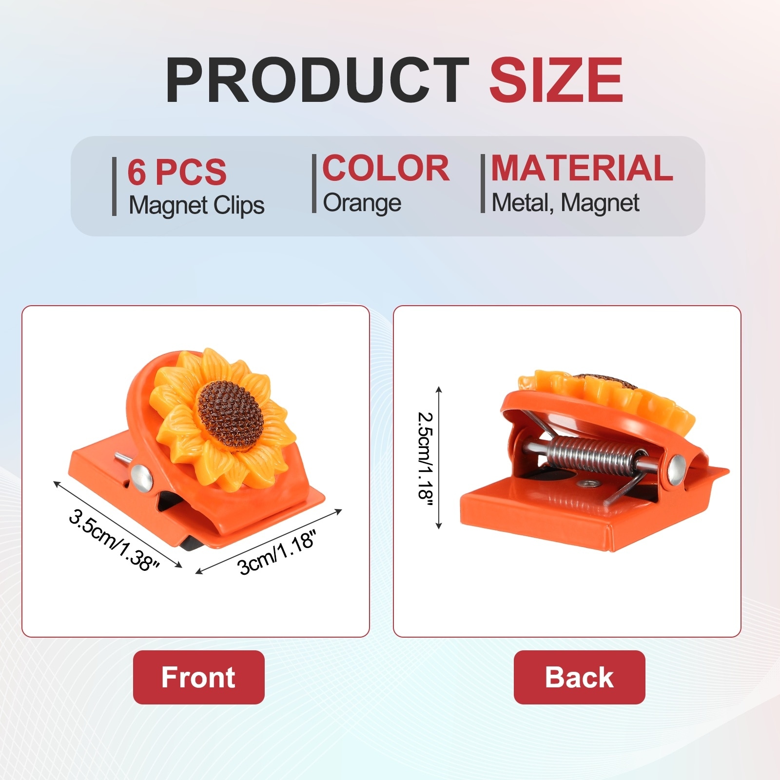 Magnet Metal Clips for Hanging, Sunflower Fridge Magnetic Clips Magnetic Paper Clamp Magnet Clamp for Photo Document