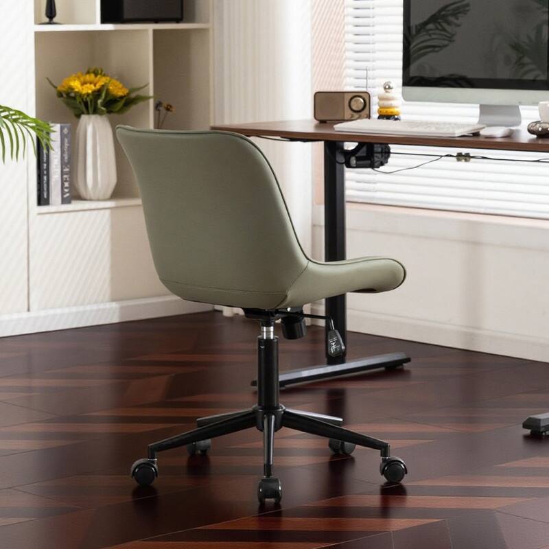 Modern Office Chair, Leather Swivel Office Chair for Home Office