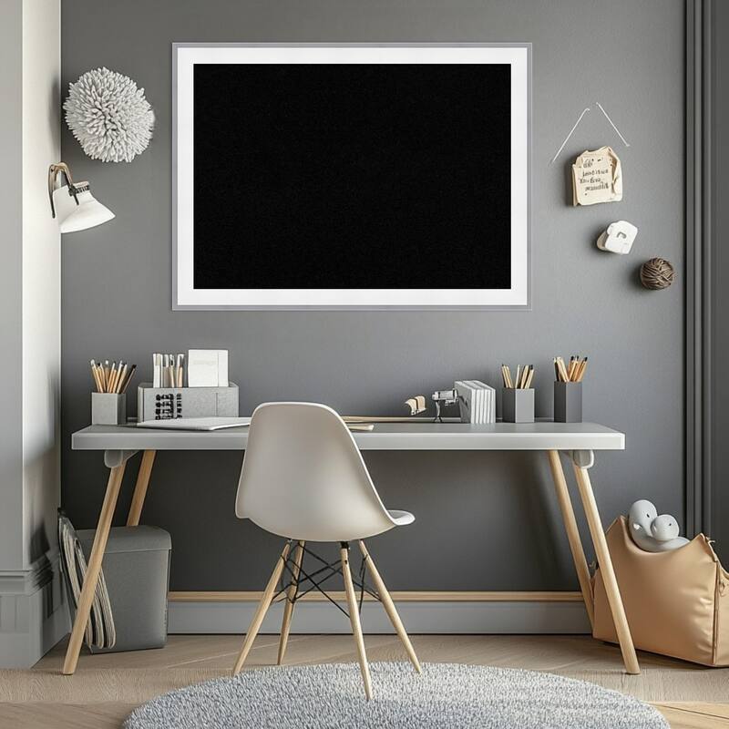 Maya White Silver Framed Cork Board - Bulletin Board, Organization Board, Pin Board