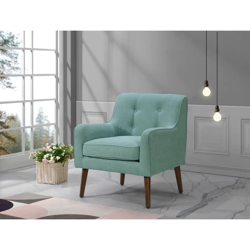 Ryder Mid Century Modern Woven Fabric Tufted Armchair