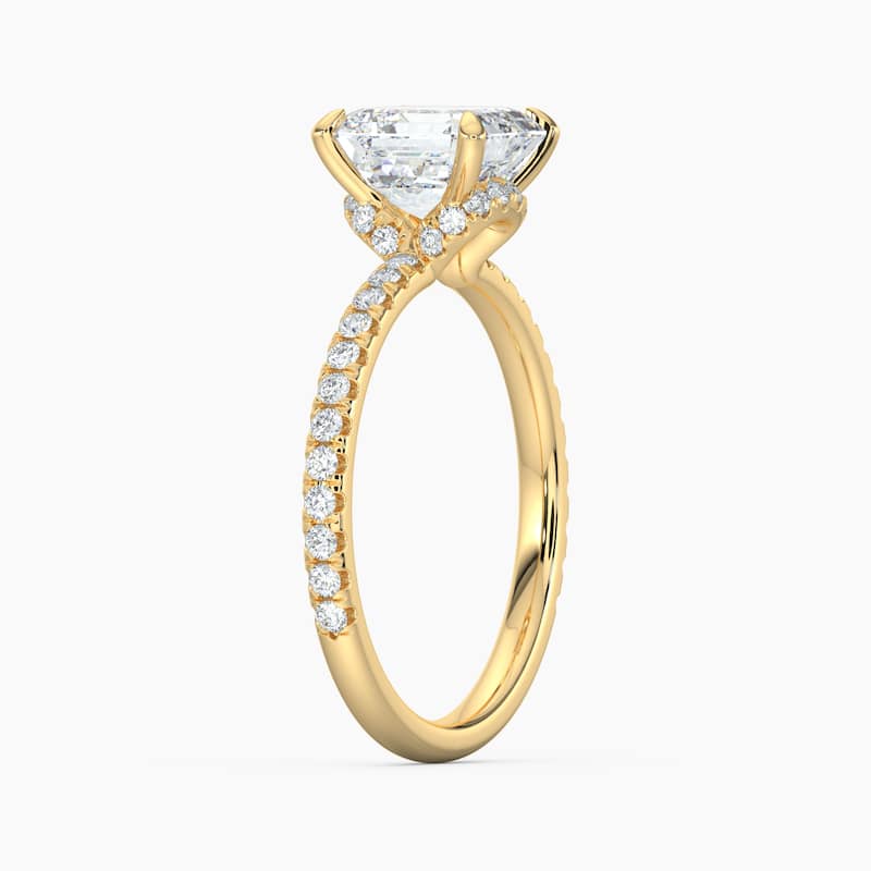 Auriya 14k Gold Asscher Lab Grown Unique Loop Diamond Halo Engagement Ring 1.00 to 5.00 ct. tw. (F-G, VS)