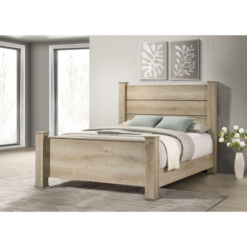 Oakglen Panel Bed Weathered Oak