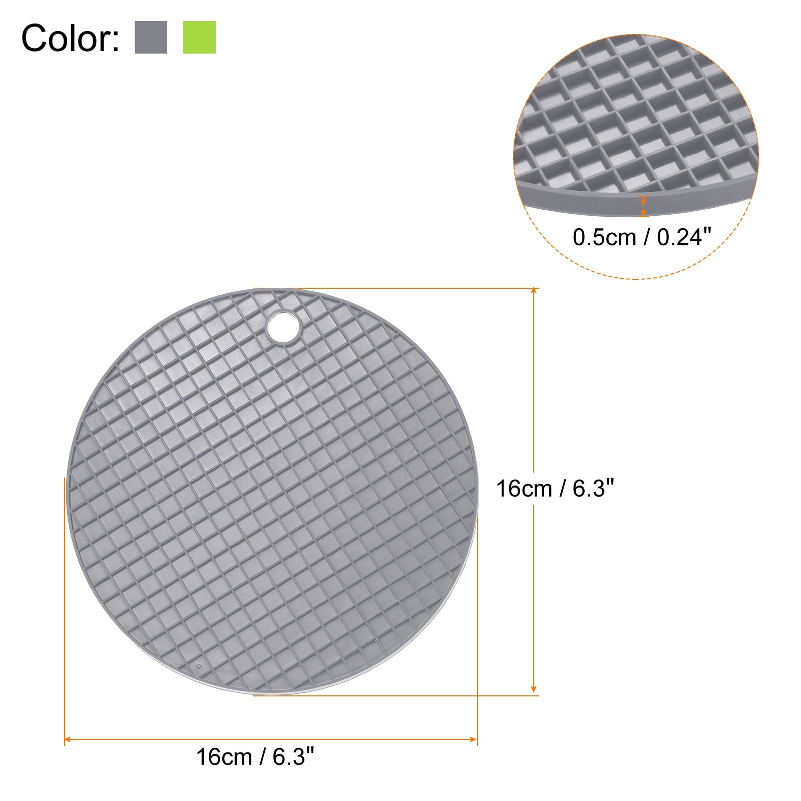 Unique Bargains Silicone Trivet Mats 2pcs Square Heat Resistant Non-Slip  Drying Mat for Kitchen Counter Table -Deep Gray