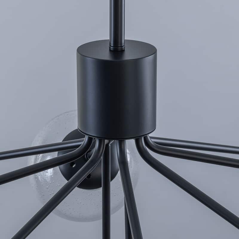 Starsky 12-Light Clear Bubble Glass Chandelier for Dining Room, Entryway, Living Room, Kitchen Island