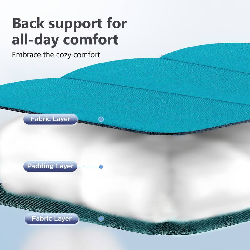 MAISON ARTS 2 XL Zero Gravity Recliners Padded Folding Lounge Chairs with Cup Holder - Aqua Blue