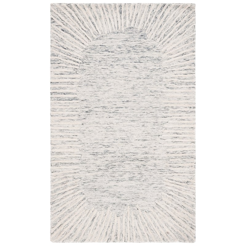 SAFAVIEH Handmade Abstract Sofoula Modern Wool Rug - 3' x 5' - Grey/Ivory