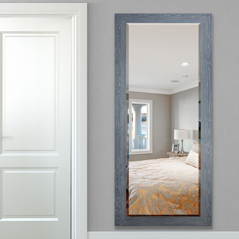Barnwood Wood Full Length Mirror - Distressed Gray- 62X27 - Grey Barnwood