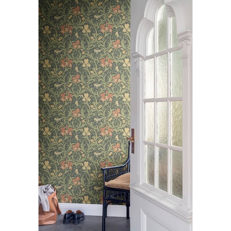 Iris Navy Wild Gardens Wallpaper