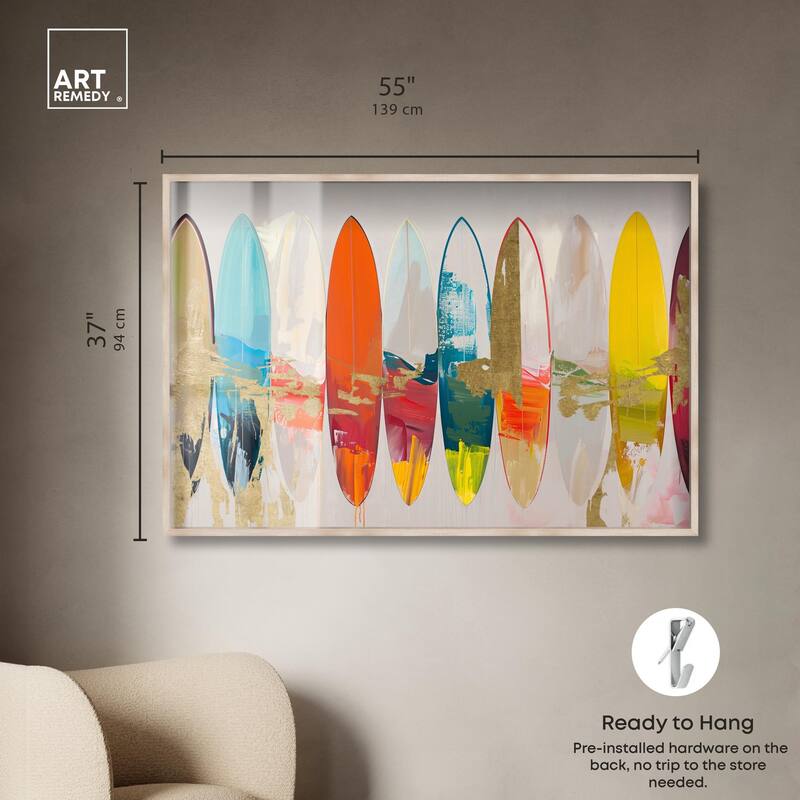 Surfboard Horizons II Shadowbox by Art Remedy