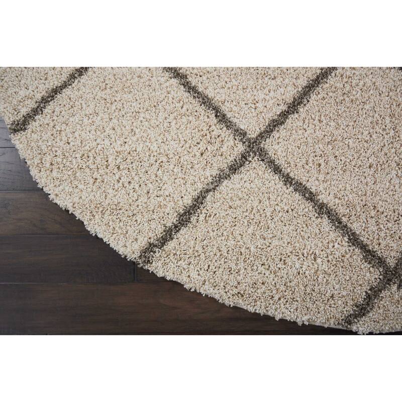 Nourison Brisbane Large Diamond Geometric Modern Shag Area Rug