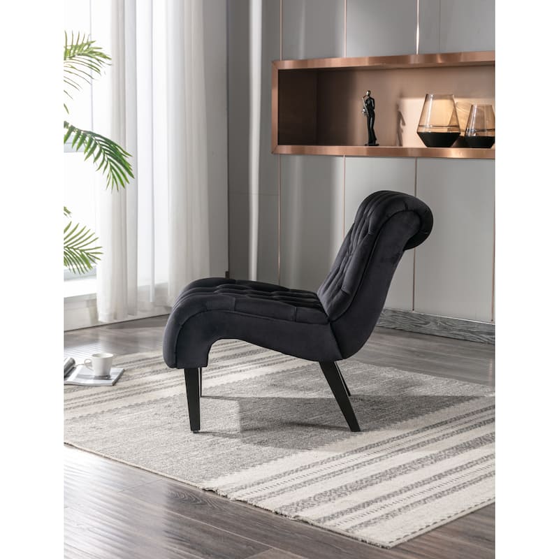 Accent Living Room Chair Leisure Chair Curved Armless Chair for Small