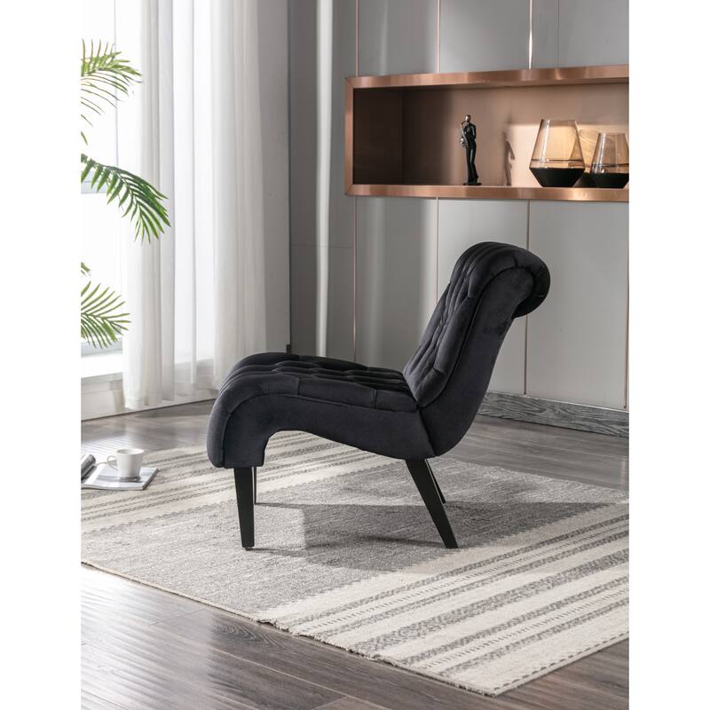 Velvet Accent Living Room Chair / Leisure Chair - Black