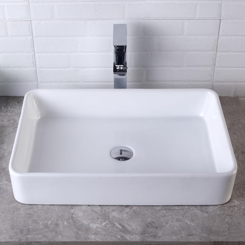 24" x 16" Rectangle Bathroom Vessel Sink Modern Above Counter