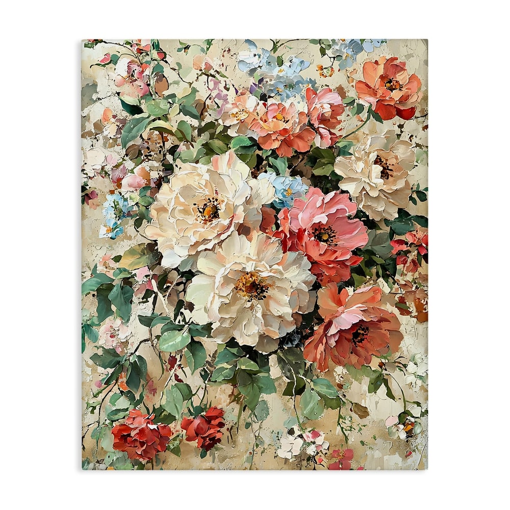 Stupell Aged Abstract Flowers Canvas Wall Art Design By Franklyn Gregory