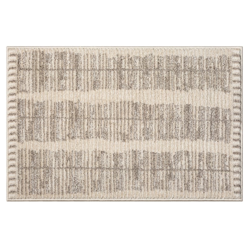 Terra by Obeetee Chelsea Static Neutral Rug - Lavender/Ivory - 2' x 3'