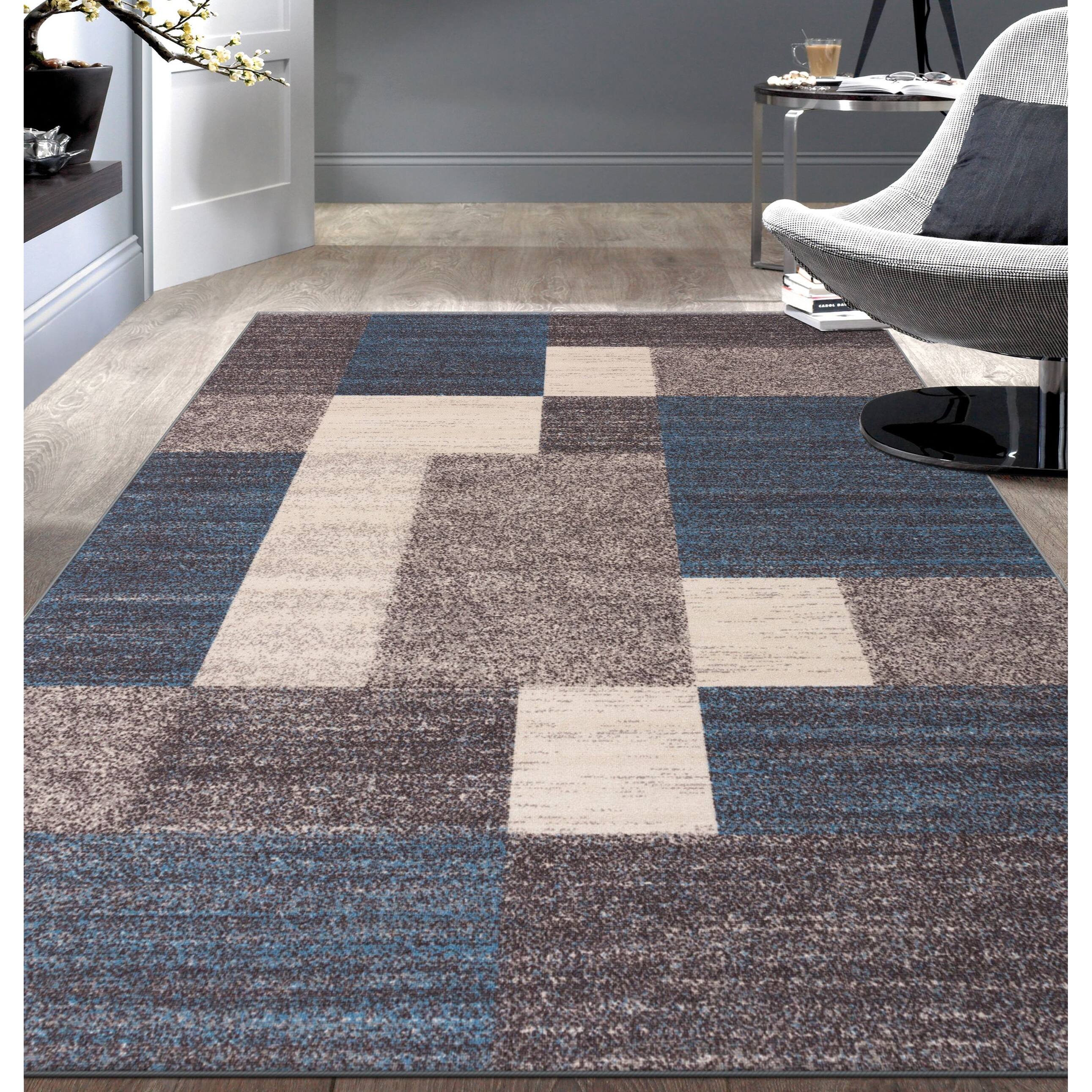 World Rug Gallery Modern Boxes Design Nonslip (Nonskid) Area Rug On Sale Bed Bath & Beyond