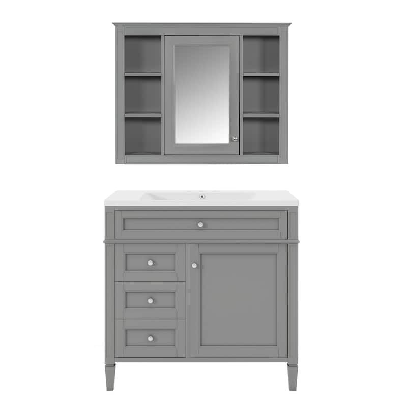 36 inch MDF Freestanding Bathroom Vanity Set - 36" x 18" x 33"