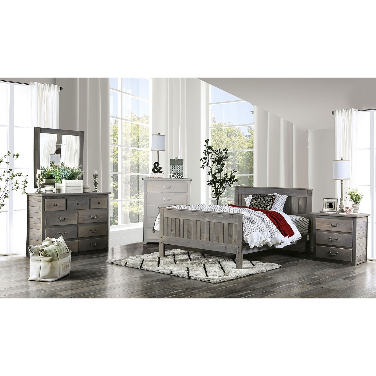 rustic grey dresser and nightstand set 4 Piece Bedroom with in Weathered Gray - Bed Bath & Beyond Lilac Tulle Prom Dresses