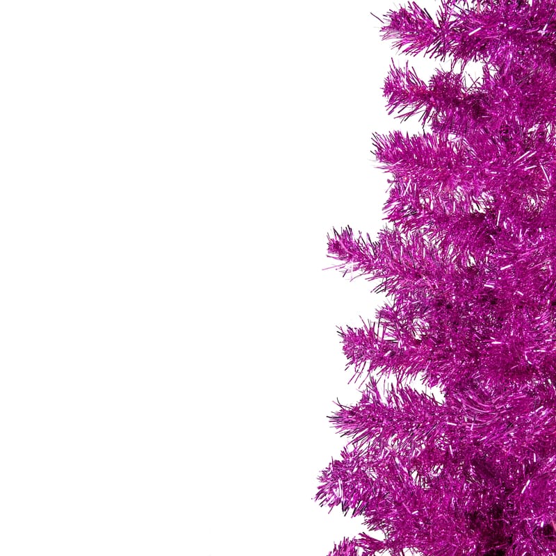 4' Pink Artificial Tinsel Christmas Tree Unlit