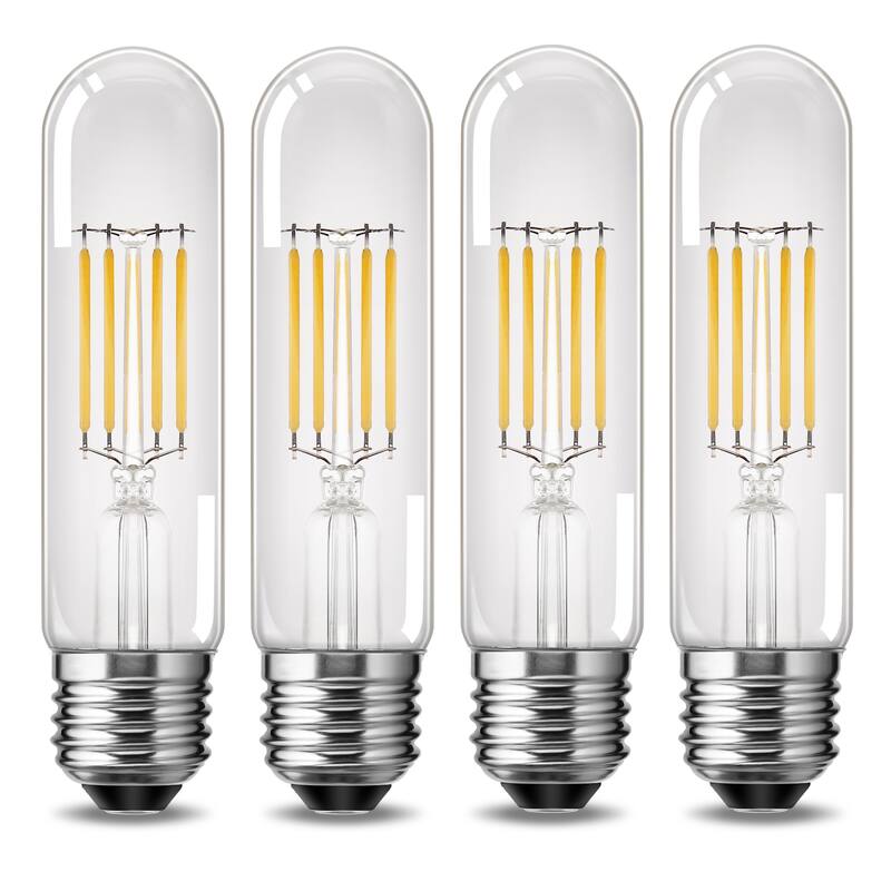 Dimmable Led Tubular Light Bulbs, T30 Edsion Bulbs, 2700k Filament Light Bulbs for Chandelier Light or Industrial Wall Sconces - T30-125 - 4-Pack-4W