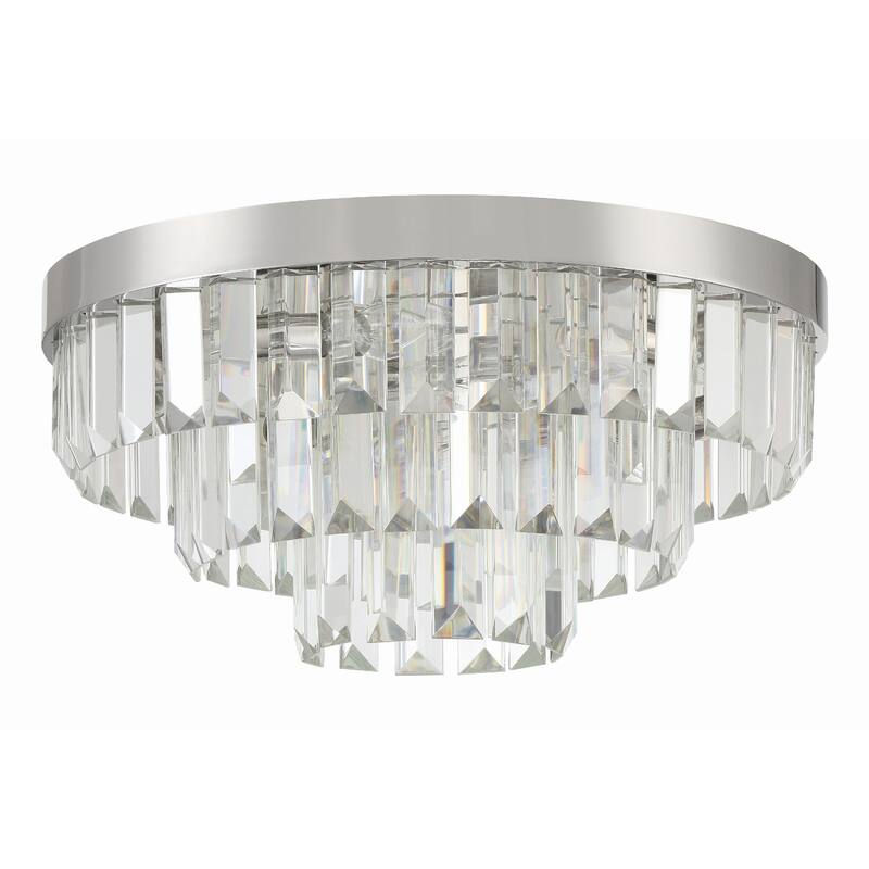 Hayes 8 Light Polished Nickel Ceiling Mount - 18"W x 8"H x 18"D
