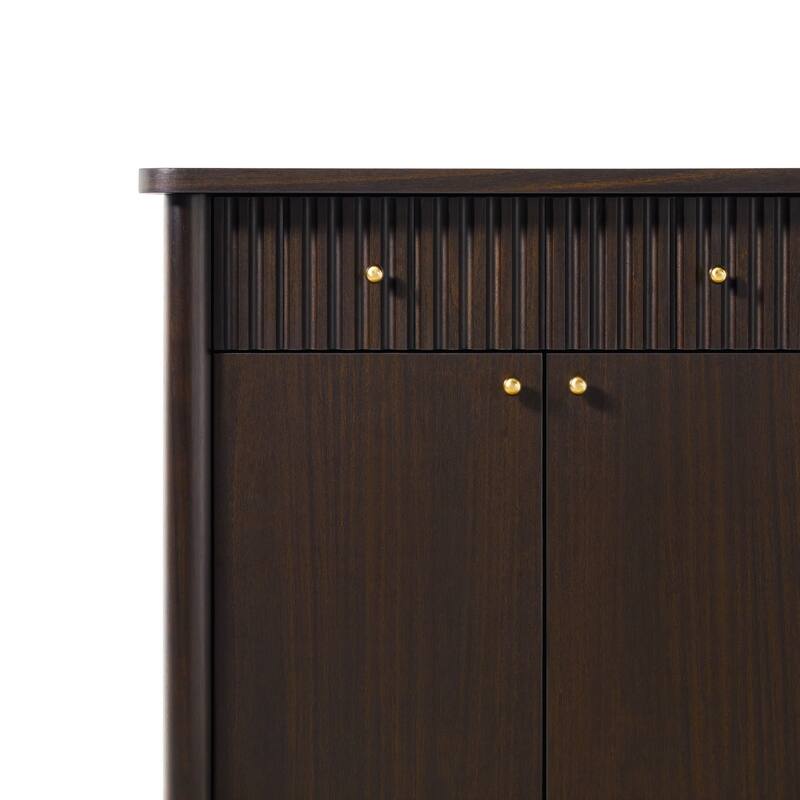 Walker Edison Modern Fluted Wood Buffet Sideboard with Storage