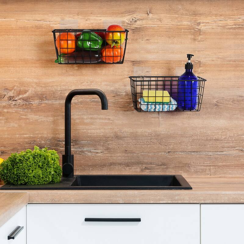 Set of 2 Wire Storage Baskets - 2PCS