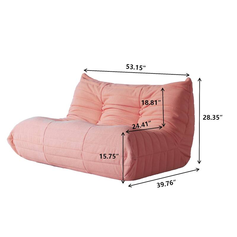 Teddy Fabric Lazy Sofa Sets for Bedroom Living Room,Comfortable Bean Bag Chair Floor Couch