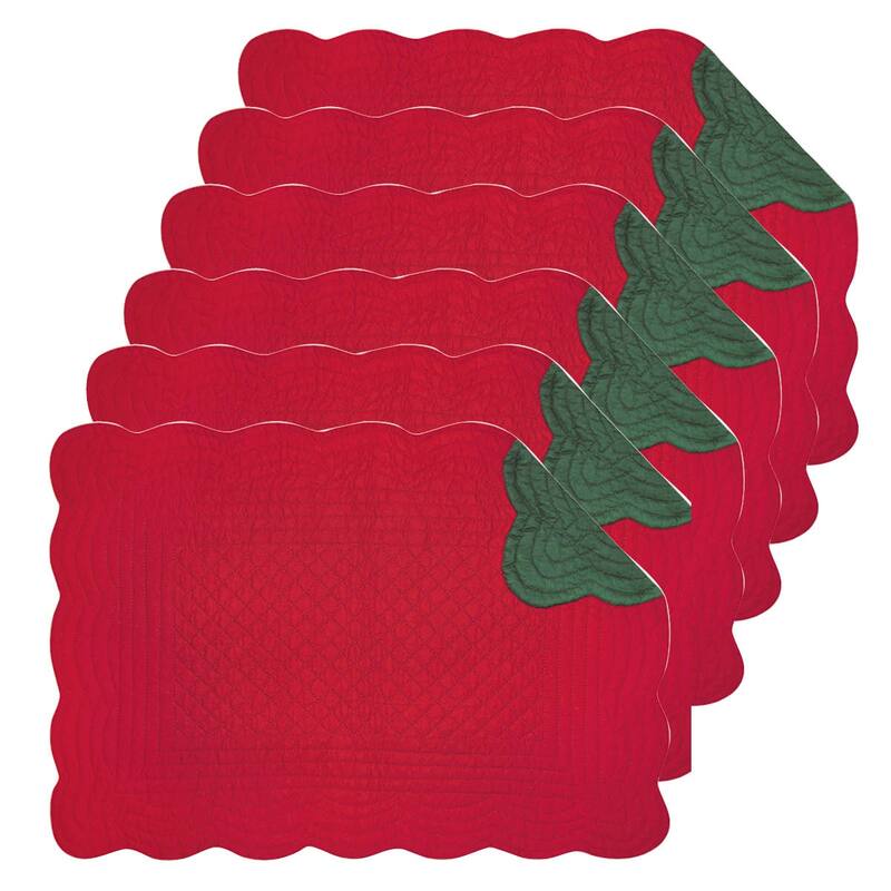 Red & Green Placemat Set 6