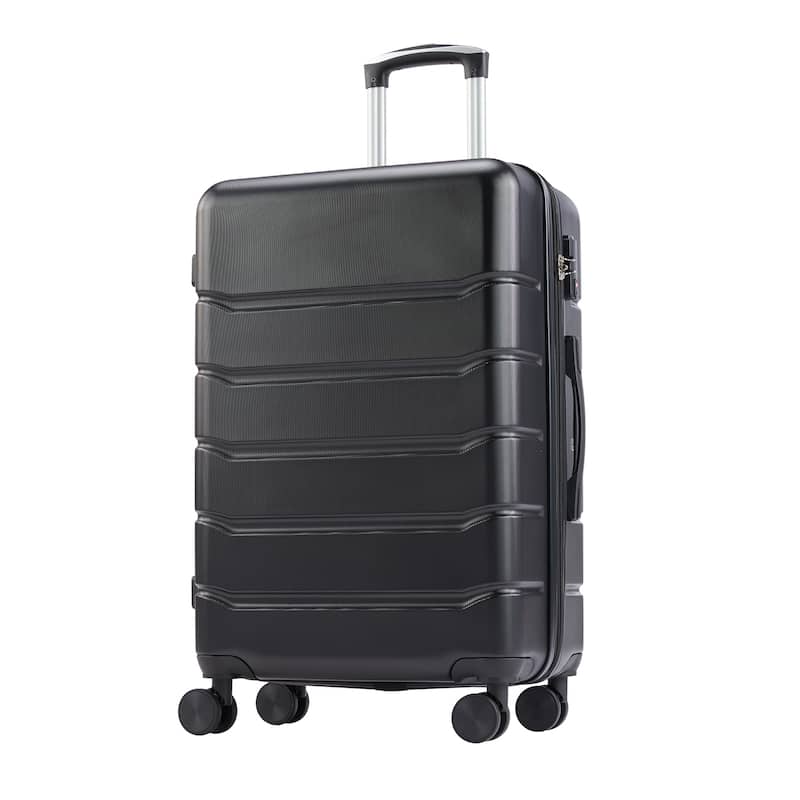 Hard Shell Expandable Lightweight Rolling Luggage with TSA Lock and Spinner Wheels, for Travel - Black