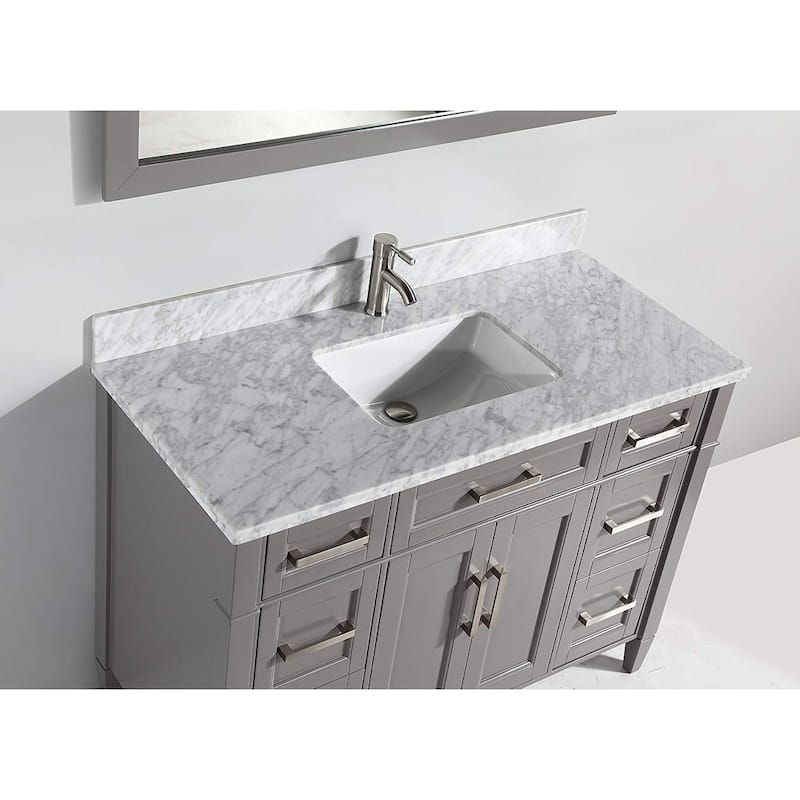 Vanity Art 48-Inch Bathroom Vanity Set with Carrara Marble Top